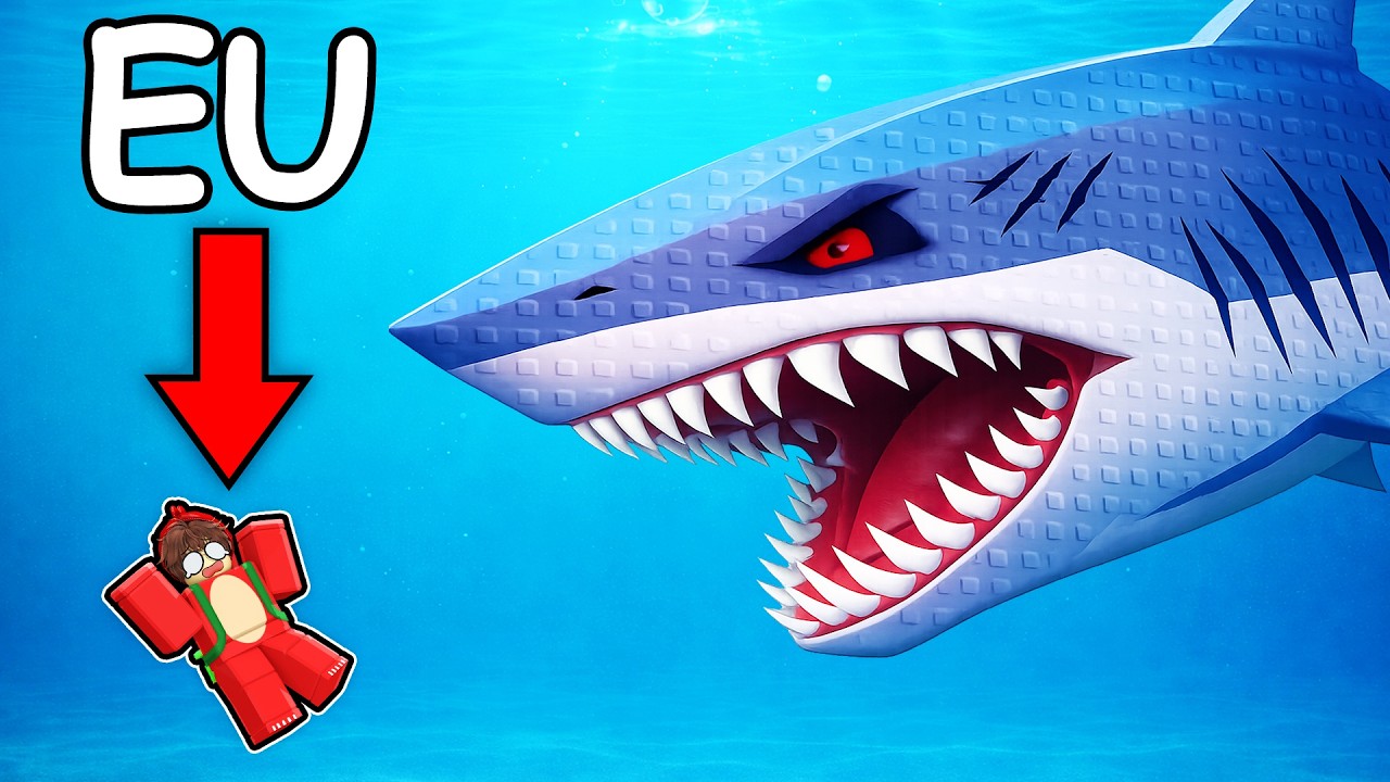 EU TIVE QUE NADAR ATÉ O FUNDO PRA PEGAR O PEIXE LENDÁRIO DO ROBLOX