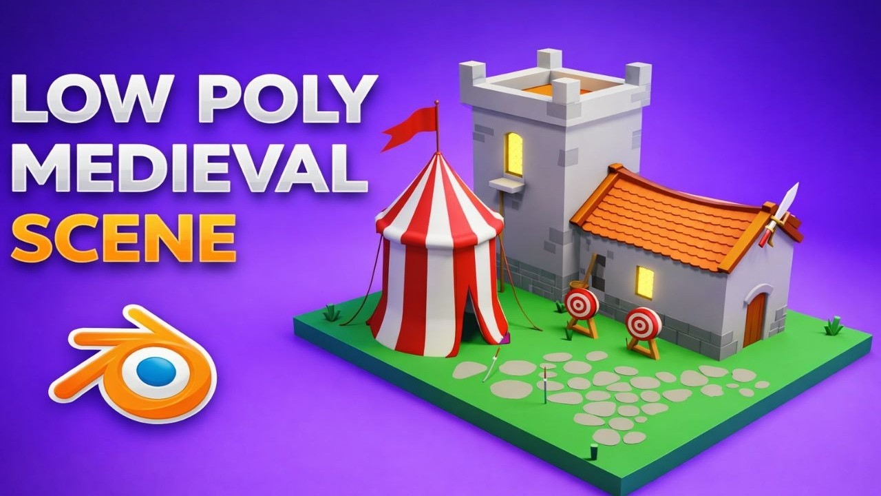Learn Blender 5.0 in 2026 | Low Poly Medieval Scene Tutorial 