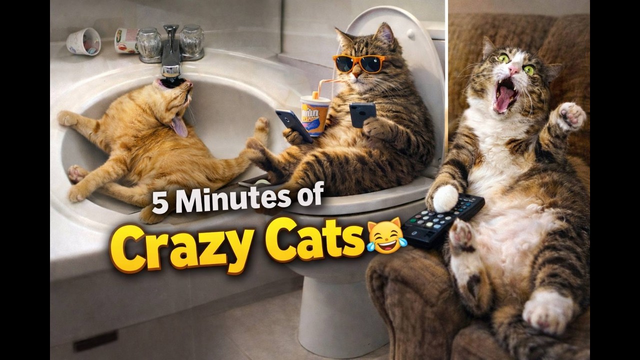 5 Minutes of Crazy Cats 😂 | Funniest Cat Moments