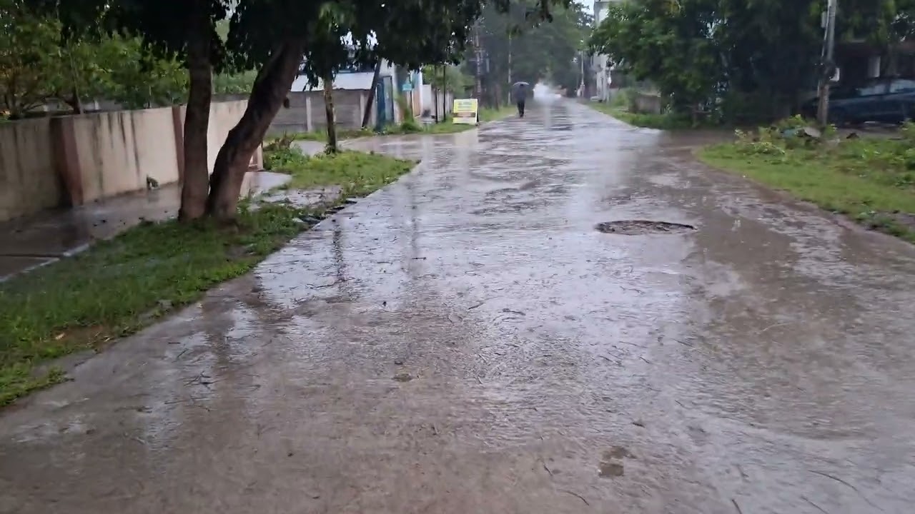 Heavy  Rain From 3 Days In Shivamogga Karnataka India 