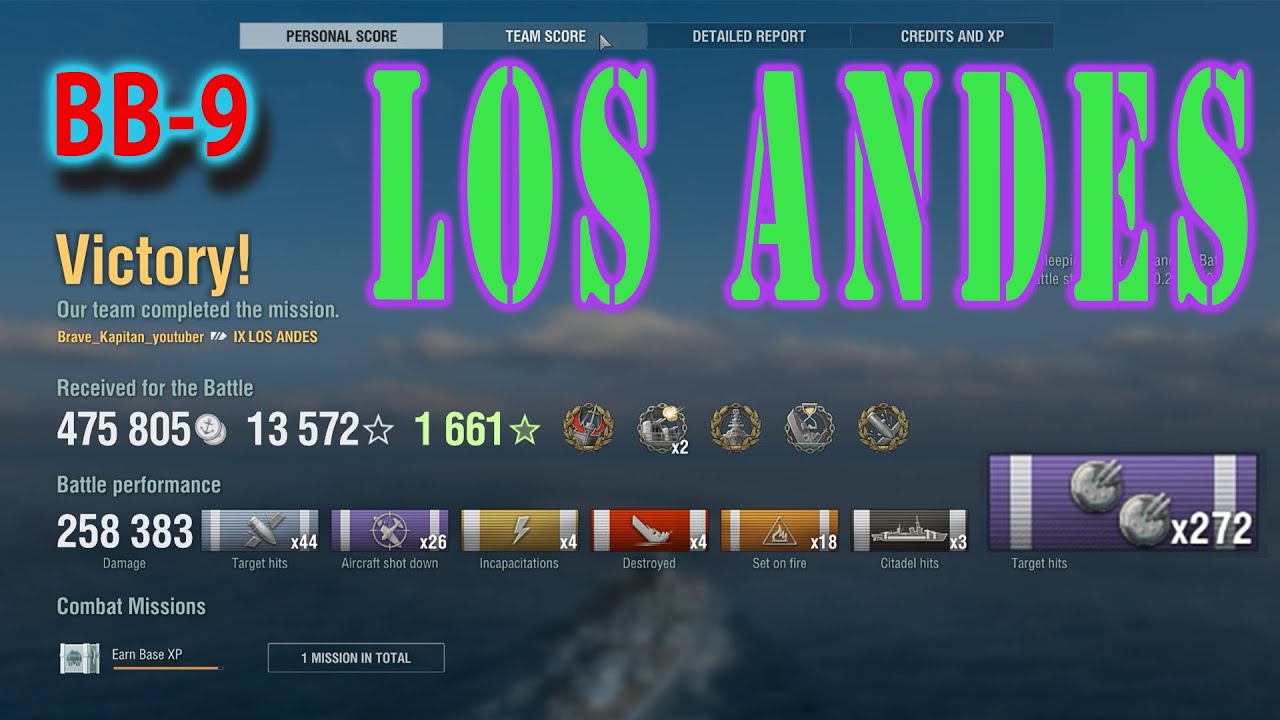 Los Andes 272 secondary hits, map: Sleeping Giant - Spawn A - WoWs