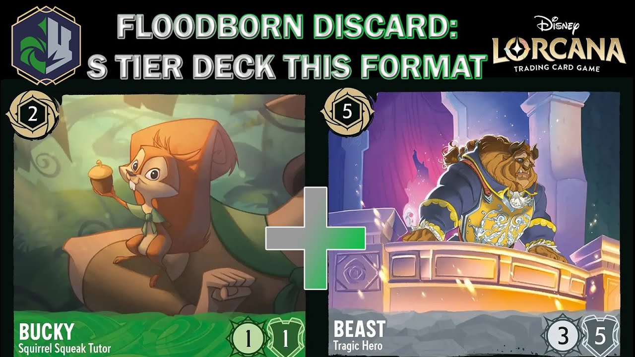 🟢🔘 FLOODBORN DISCARD UPDATED - BEST S TIER DECK - EMERALD STEEL - Disney Lorcana Gameplay
