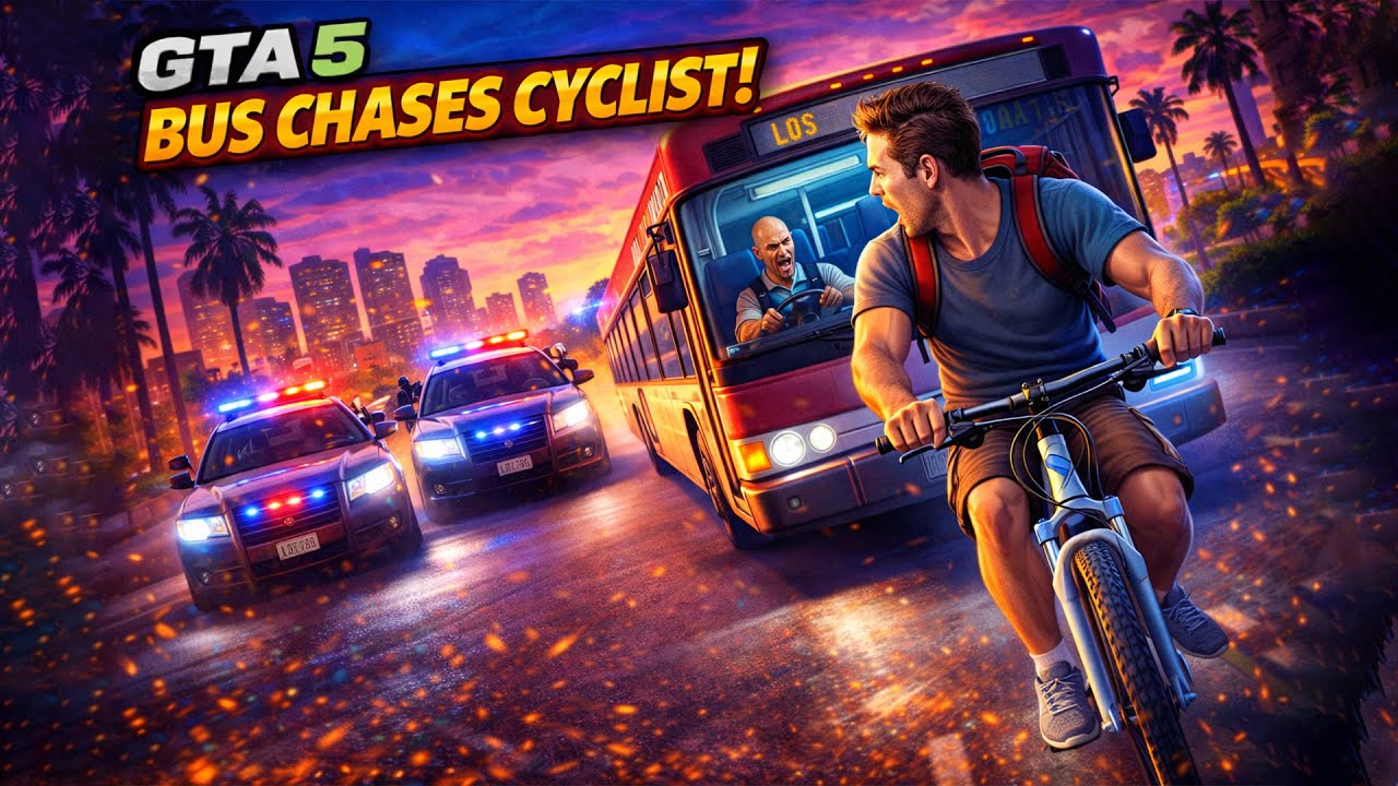 GTA 5 MEIN SABSE CRAZY CHASE 🚨 Bus vs Cycle vs Police! 😨😨😨#gta5