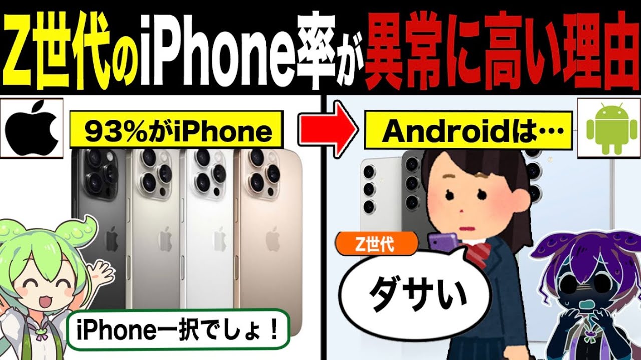 Z世代のiPhone率が異常に高い理由【ずんだもん&ゆっくり解説】