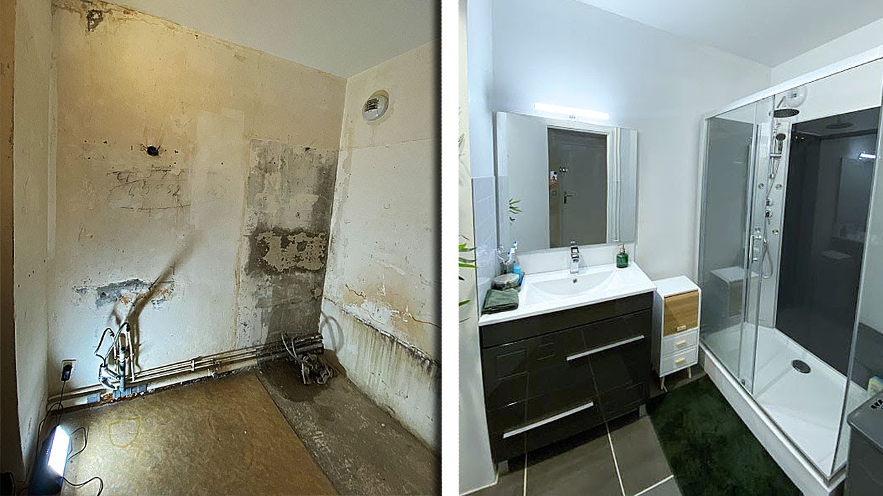Rénovation de ma salle de bain ultra moderne ! Rénovation Timelapse avant/après