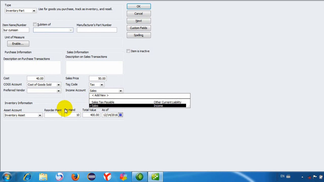 QUICKBOOK V.14  Casharkii 2aad