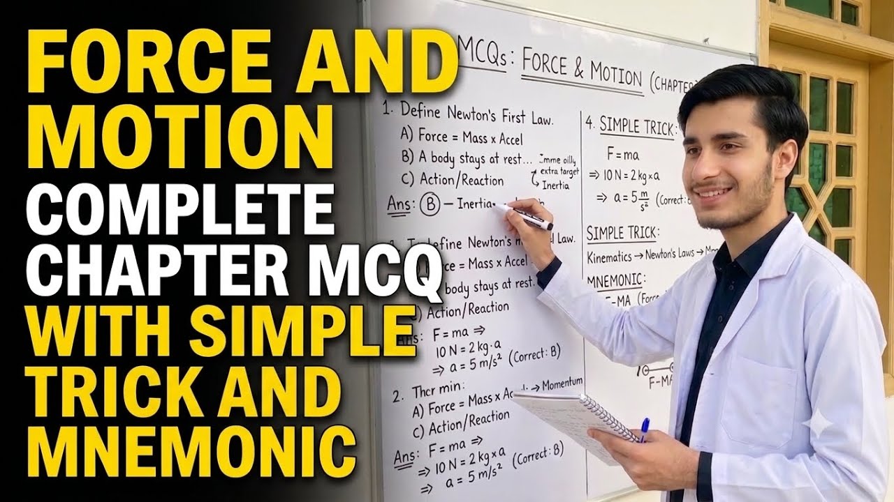 Force and motion chapter mcq according to pmdc syllabus for mdcat