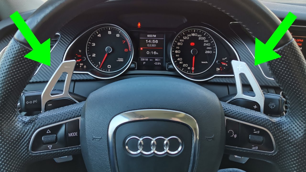 Audi A4 B8 - Установка удлинителей подрулевых лепестков PINALLOY