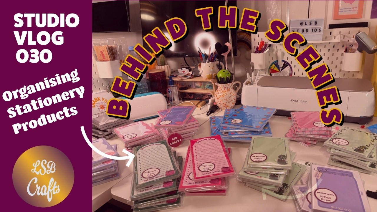 Studio Vlog 030   BTS reality and organising stationery products for my small business