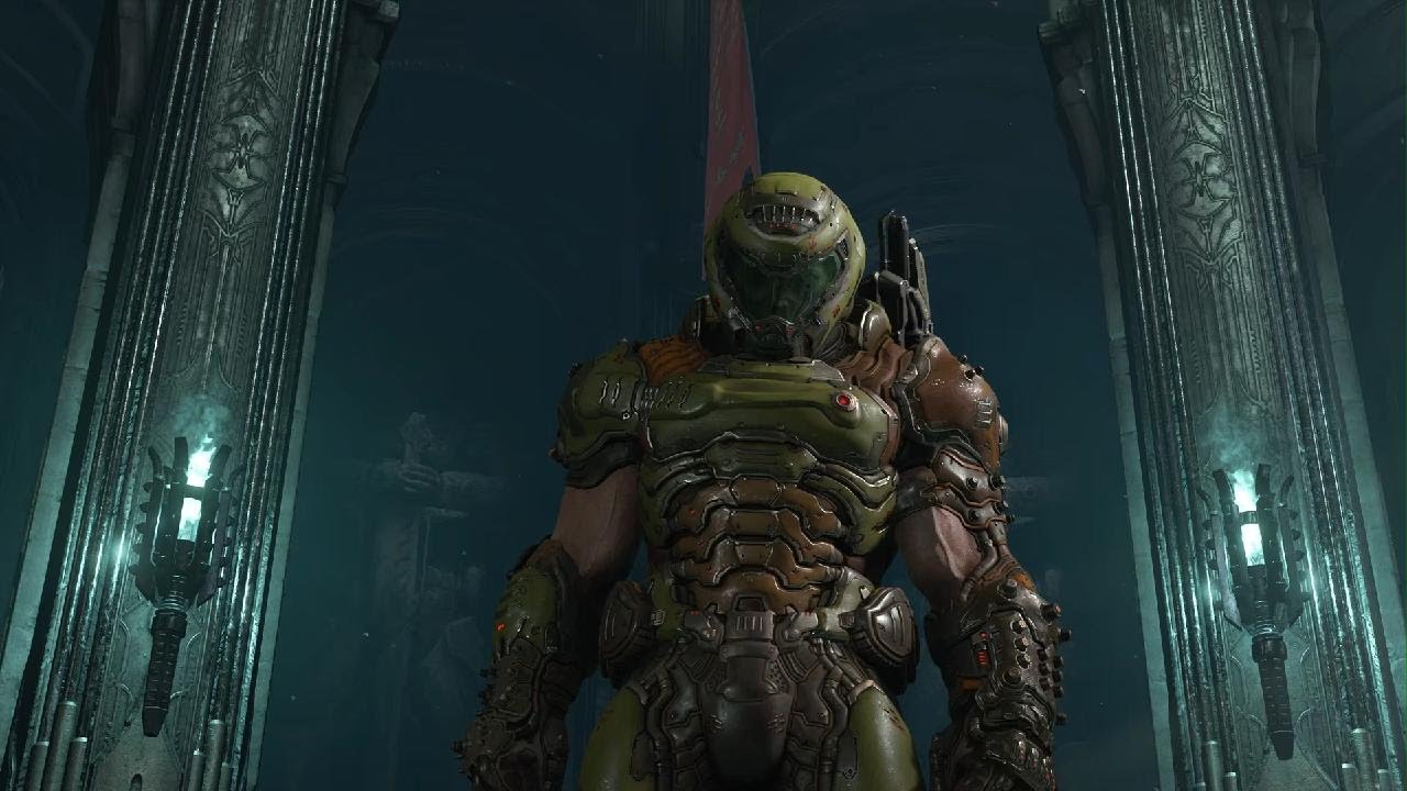 DOOM Eternal ripping heads and solving puzzles