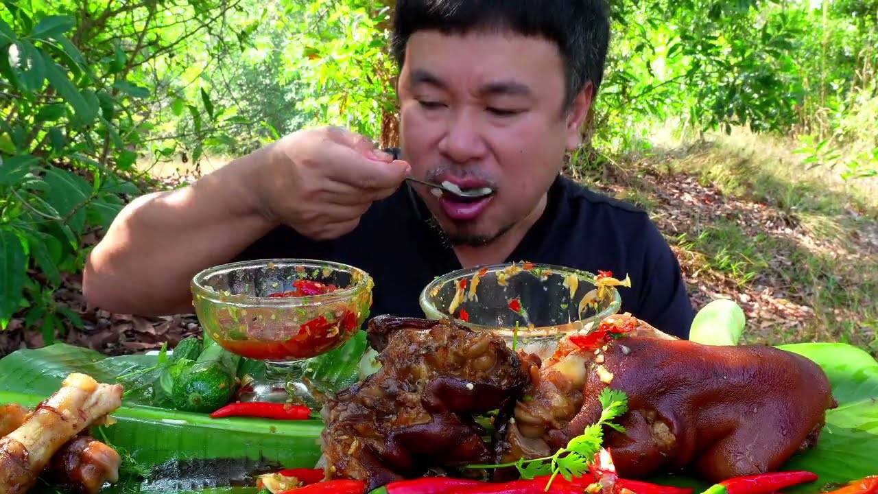 ขาหมูคากิตต้มพะโล้สมุนไพร#food #cooking #mukbang 
