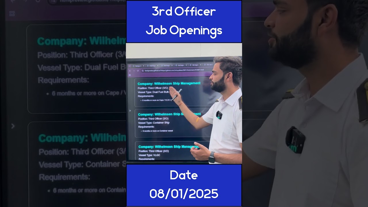 Merchant Navy Vacancy for 3rd Officer |08/01/2025|