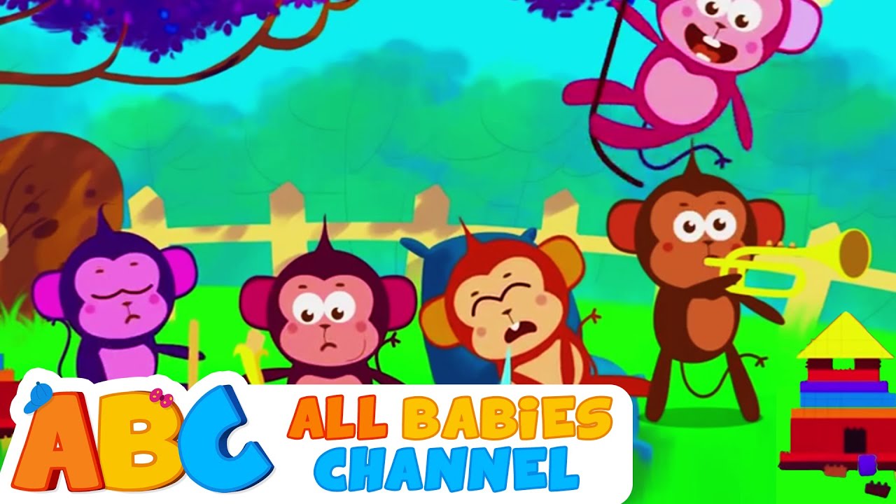 Five Little Monkeys Jumping On The Bed | Nursery Rhymes | Kids Songs | All Babies Channel