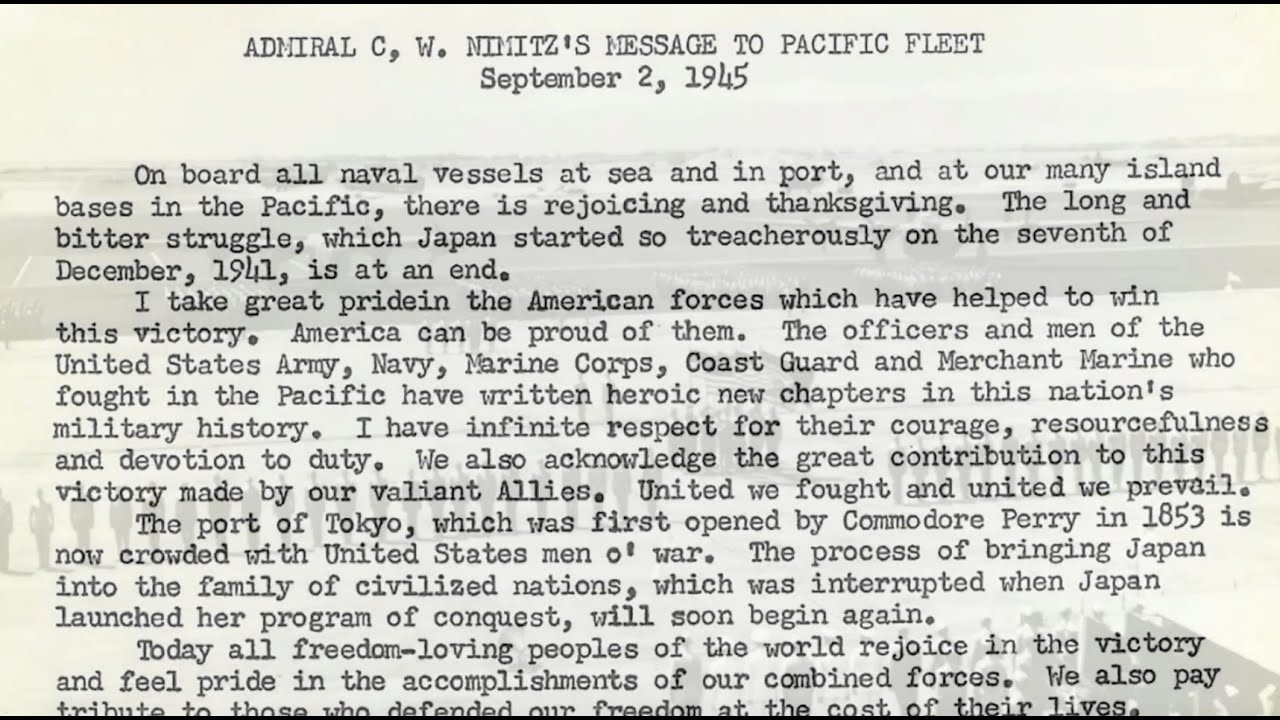 Admiral Nimitz Message to the Fleet