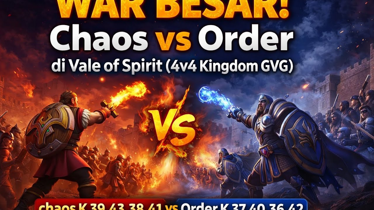 WAR BESAR! Chaos vs Order di Vale of Spirit (4v4 Kingdom GVG)🔥👑