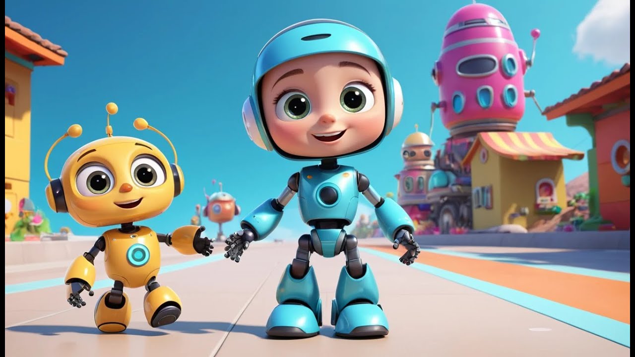 Eight Little Robots Dancing Around | Fun Counting Song for Kids | Playful Adventure Rhyme