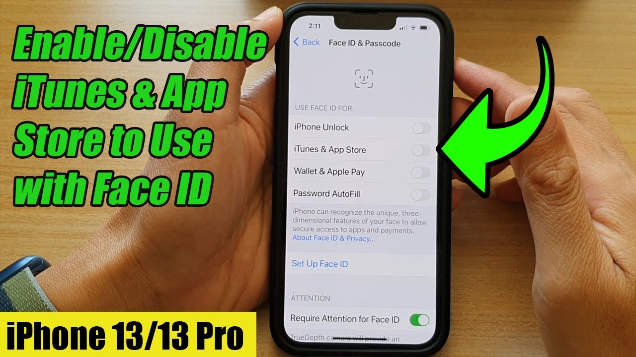 iPhone 13/13 Pro: как включить/отключить iTunes и App Store для использования с Face ID