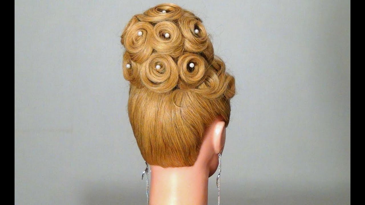 Вечерняя, свадебная прическа.  Wedding prom hairstyles for long hair.