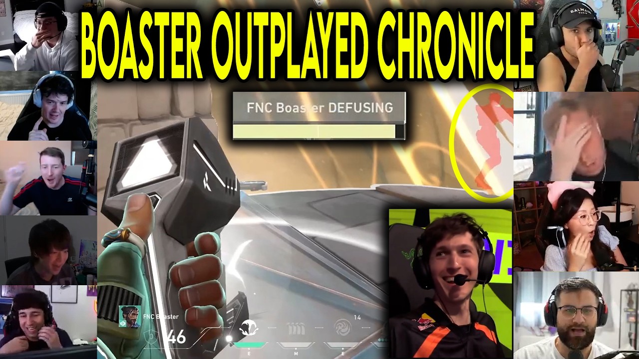 Valorant Streamers React To FNC Boaster 1000IQ 1v2 CLUTCH Against Vitality In VCT