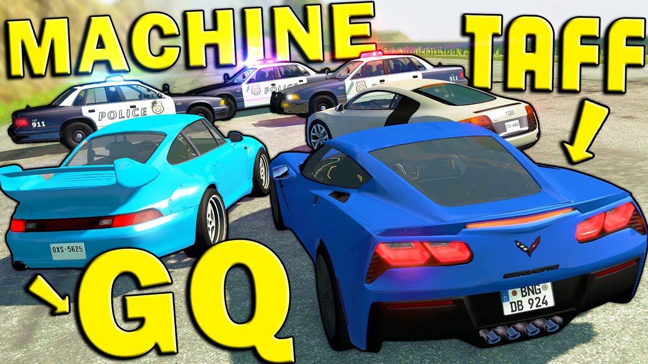ACELERANDO na LADEIRA com BLOQUEIO POLICIAL! BeamNG.drive MULTIPLAYER