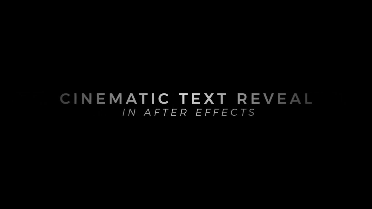 Cinematic Text Reveal In After Effects | Text Animation | After Effects Tutorial