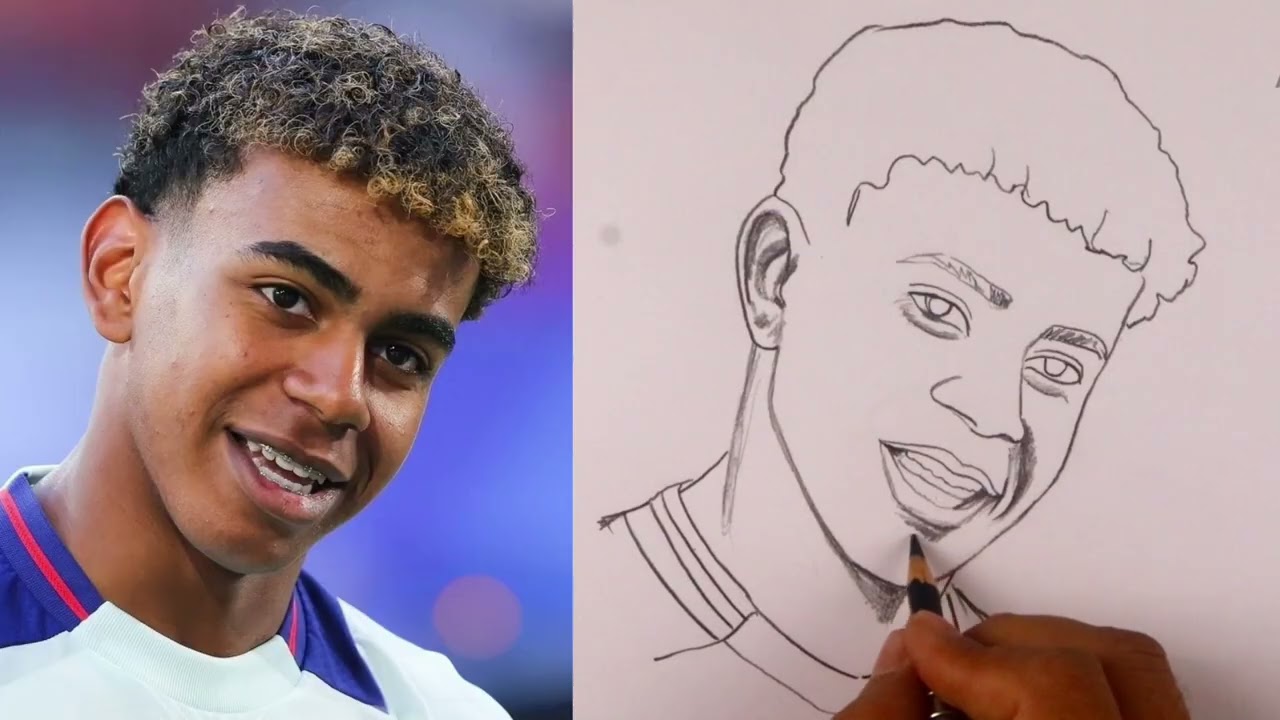 How to Draw Lamine Yamal Step by Step | Easy Pencil Sketch | Artisan BD