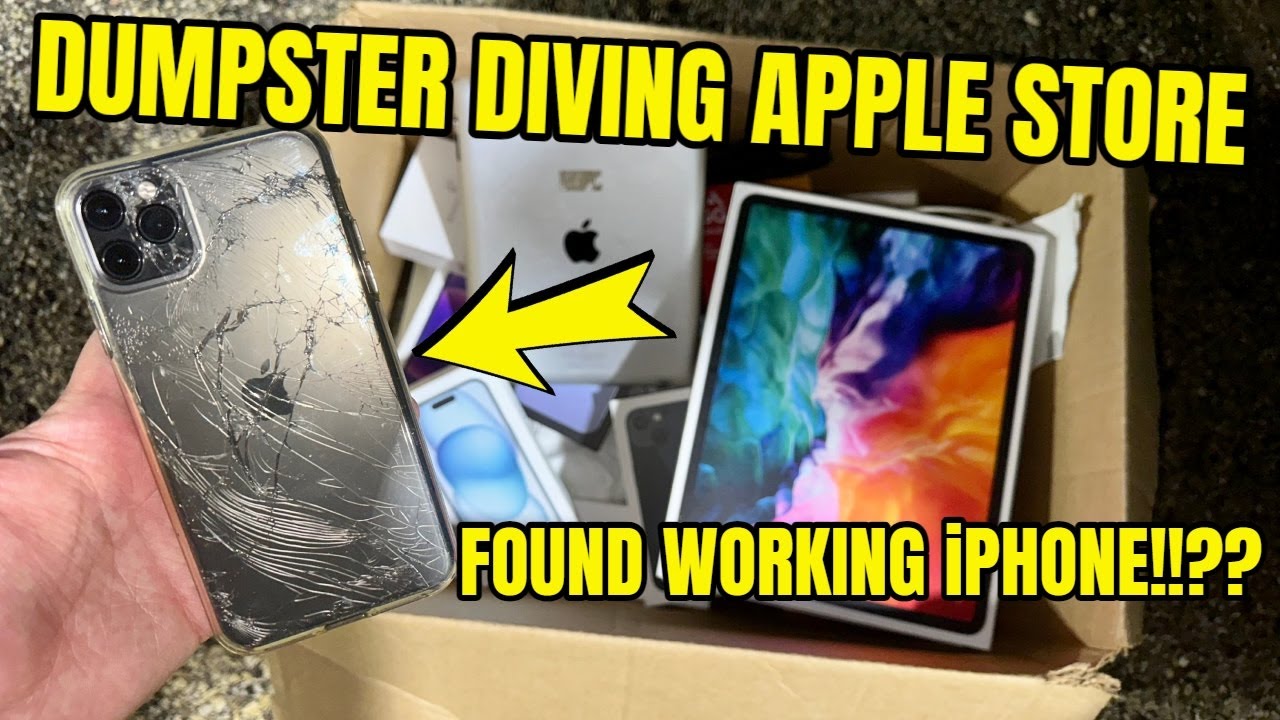 NO WAY!! WE FOUND A WORKING iPHONE!! DUMPSTER DIVING APPLE STORE!! JACKPOT!!
