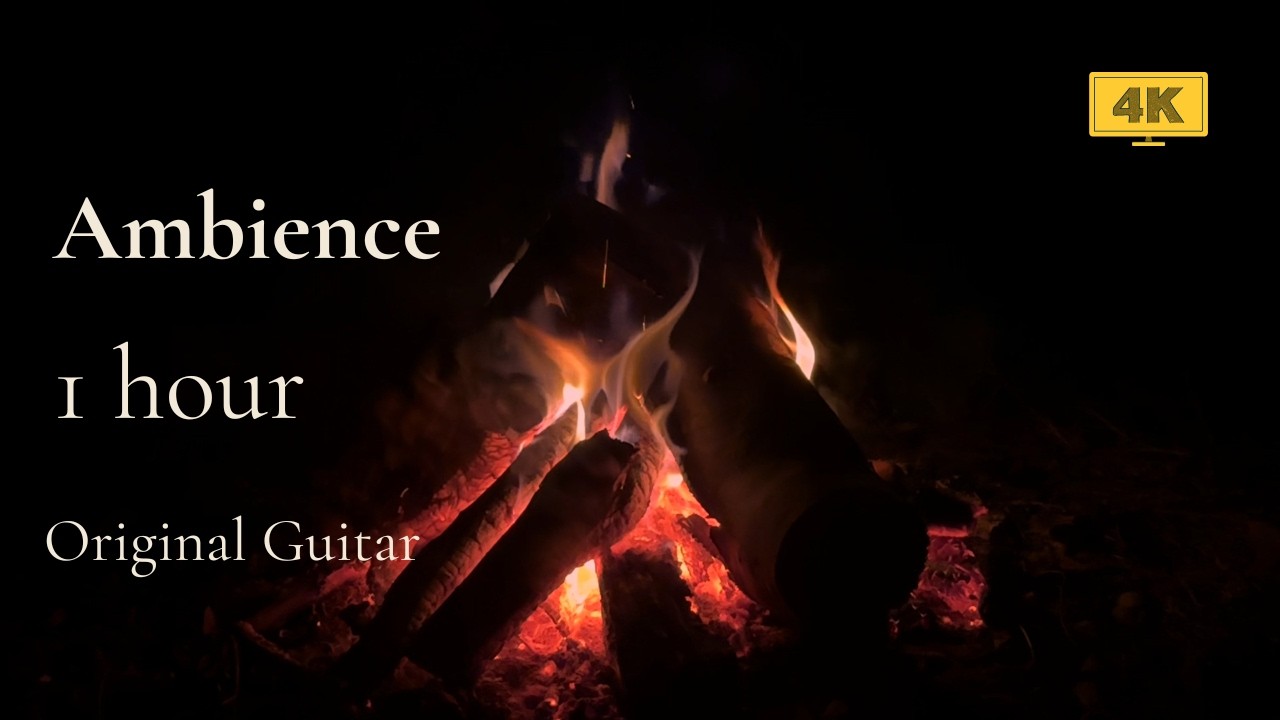 1 Hour Moonlight River Fire 🌙 Relaxing Guitar Music & Nature Sounds for Sleep, Study; Relaxation