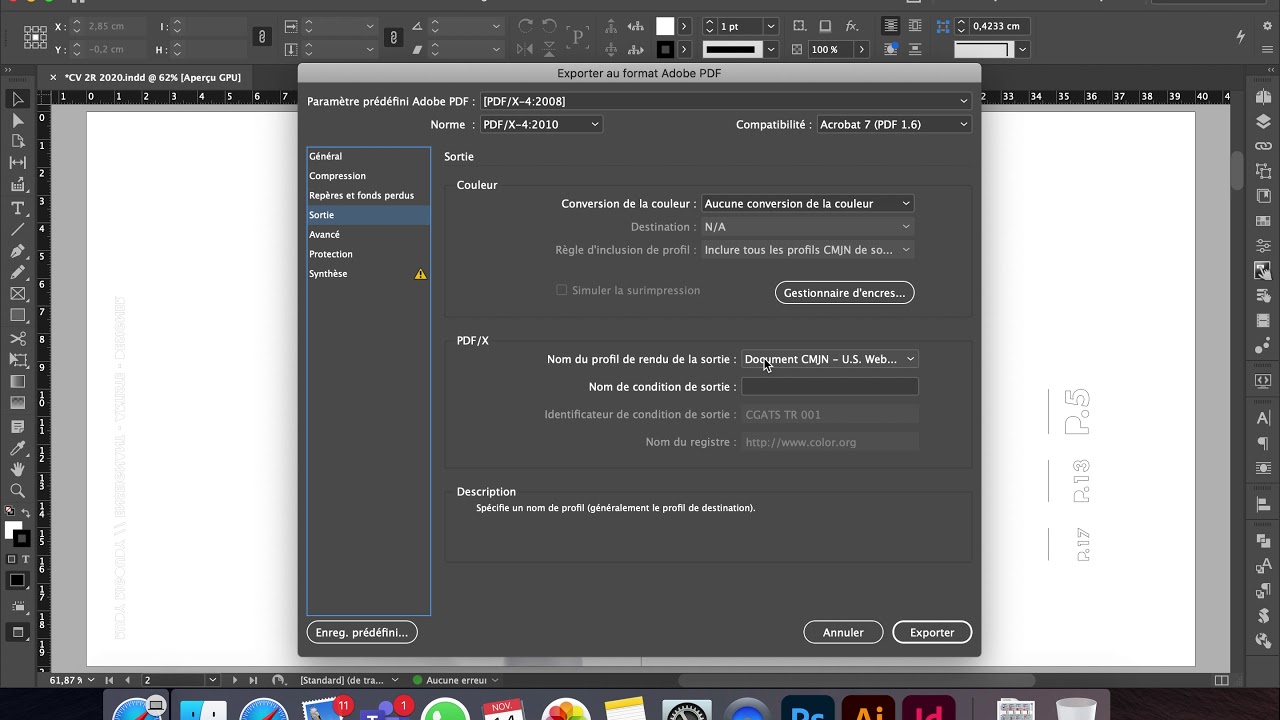 Indesign : Export PDF impression