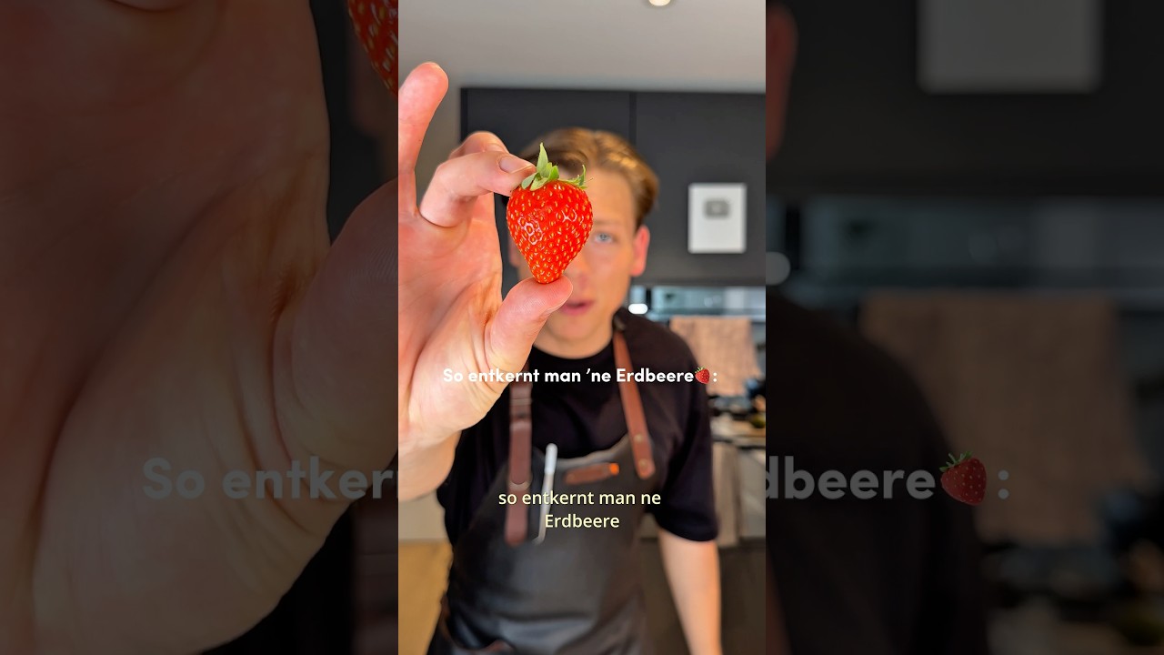 Tipps aus der Sternek&uuml;che ⭐️. So entkernt man &rsquo;ne Erdbeere 🍓#rezept#erdbeere#viral#foodporn