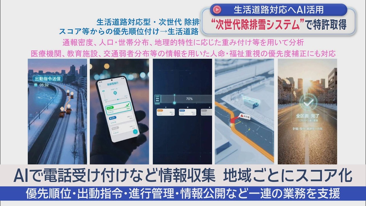 生活道路対応へAI活用　“次世代除排雪システム”で特許取得（2026年3月16日放送）