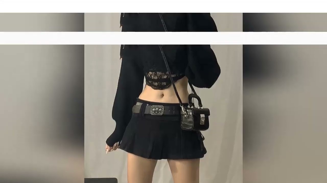 Goth Pastel Micro Skirts Low Rise Black ?Pocket Patchwork A-Line Skirt Aesthetic Outfit Vintage Hara