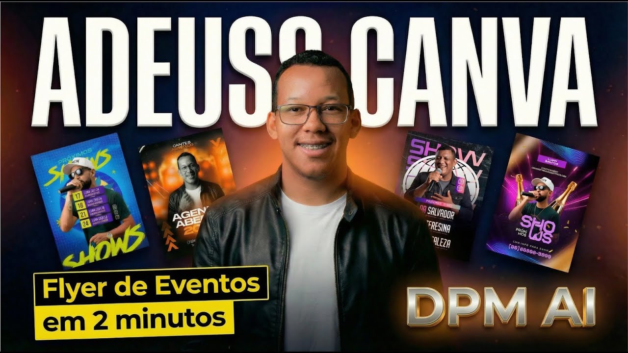 DESIGN PARA MUSICOS IA: CRIE FYERS DE EVENTOS PROFISSIONAIS  2 MINUTOS (SEM CANVA)