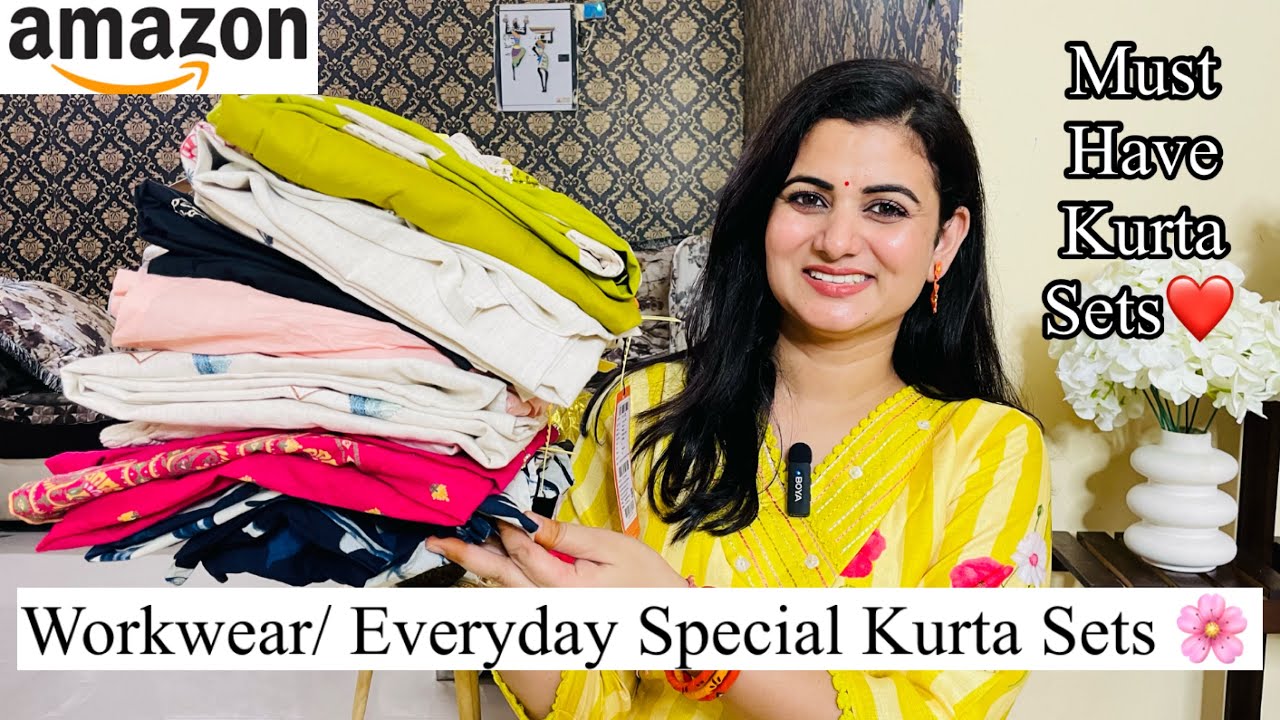 Best Amazon Kurta Set Haul, Embroidered Cotton Kurta Pant With Dupatta, Kurta Palazzo Set,Co-Ord Set