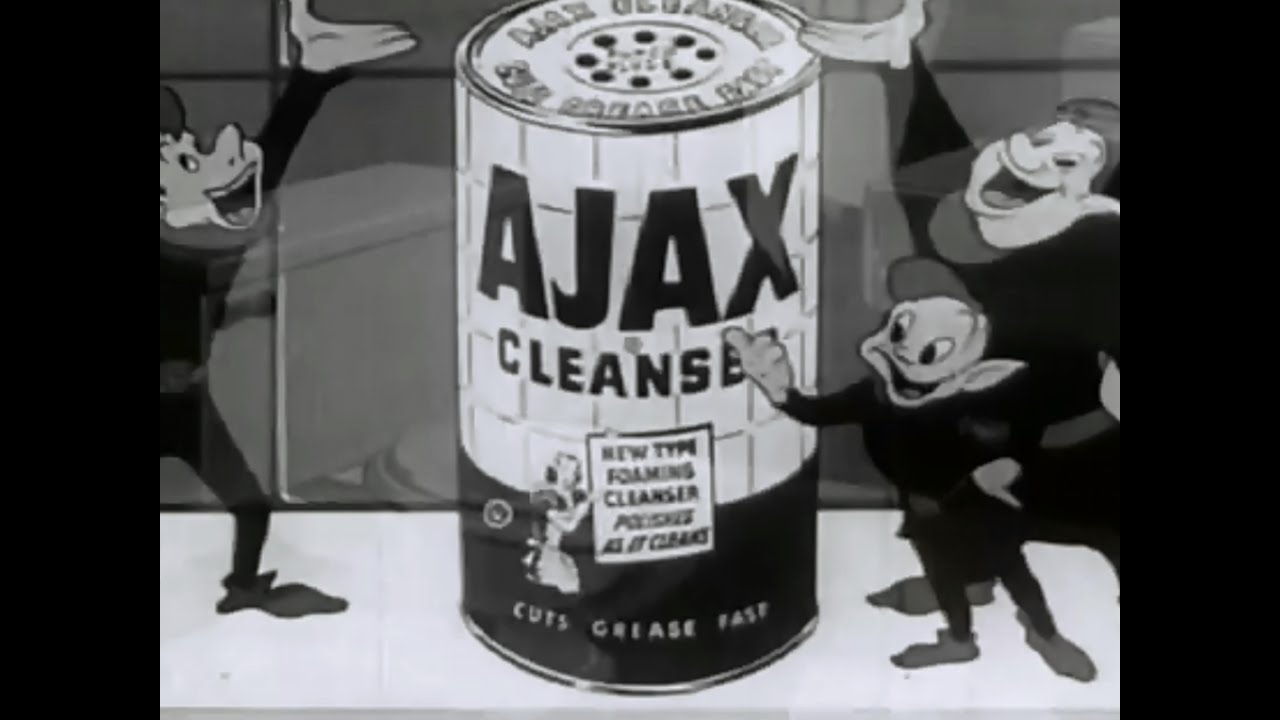 Ajax Cleanser 1950's TV Commercial HD