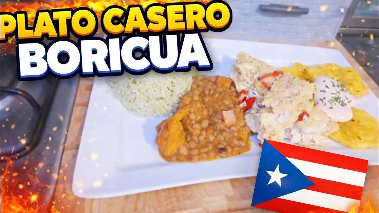 Arroz con Cilantro, Lentejas, Tostones y Bistec | Plato Casero Boricua 🇵🇷