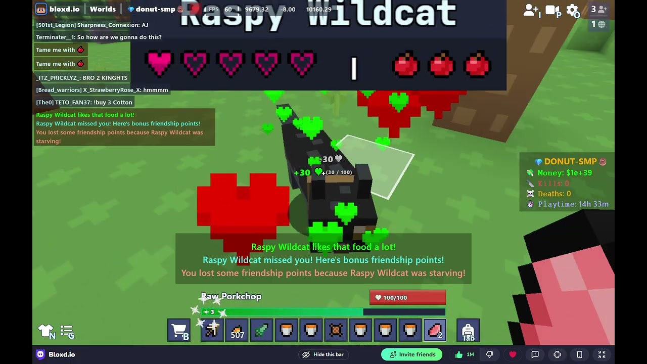 Playing Donut SMP on bloxd.io by sneaking be like