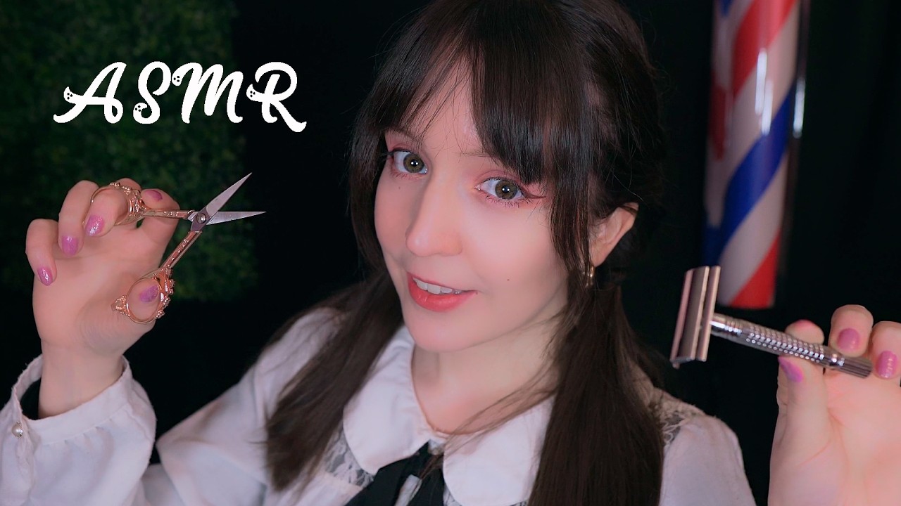 ⭐ASMR Barbería Relajante💈Afeitado de Barba y Atención Personal ❤️[Sub] Sonidos de Lluvia