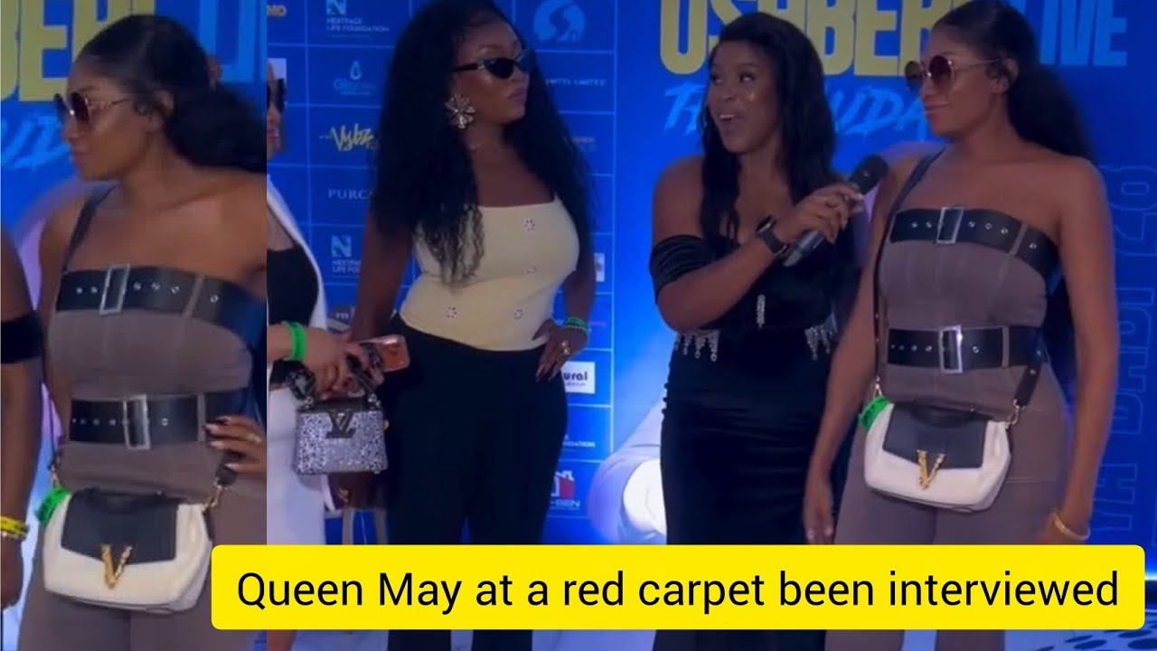 May Edochie at a red carpet exclusive  comedy event been interviewed with her friends.. 