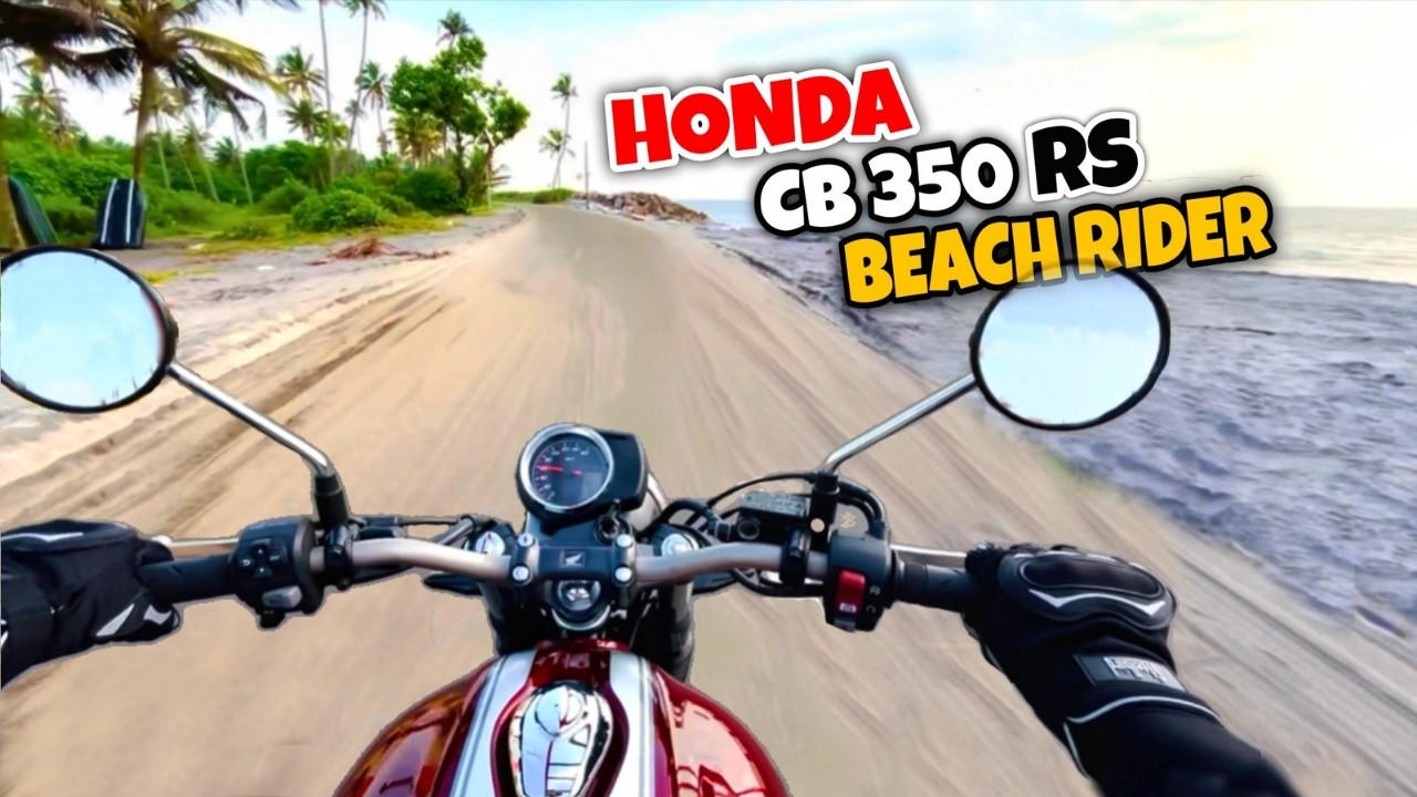 Honda CB350RS beach ride| honda bike riding video | honda bike details
