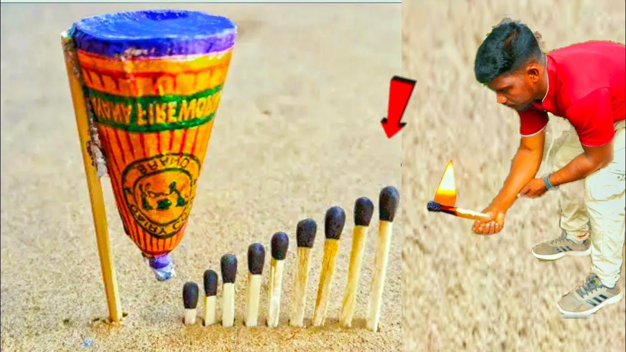 Matchstick chain Reaction Domino VS Diwali Crackers amazing expirimemt aswan craft world