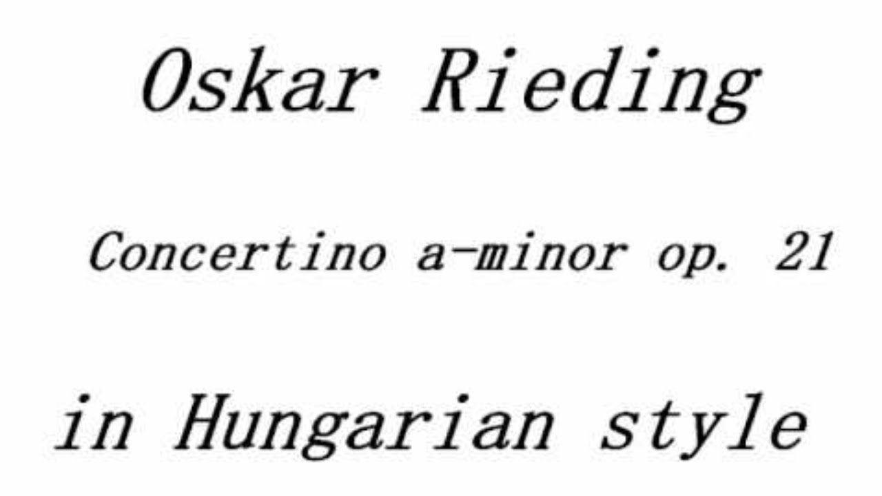 Rieding, Concertino A minor in Hungarian Style op. 21 piano accompaniment