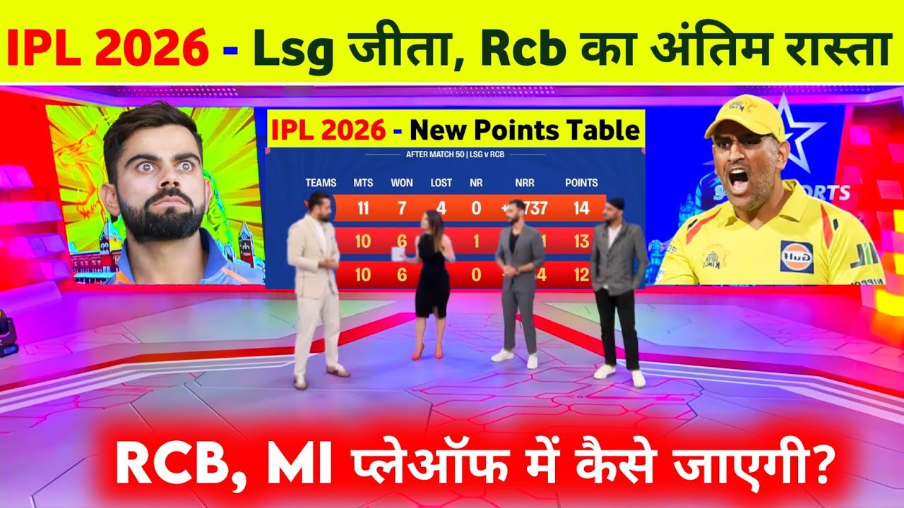 IPL Playoffs Team 2026 - Can Rcb Qualify For Playoffs || IPL Points Table Today | Lsg Playoff Chance