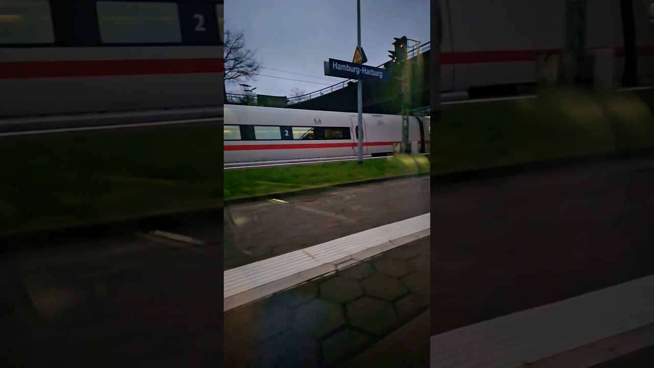 Intercity Express ICE arrives an Hamburg Train Station Super Slow Motion