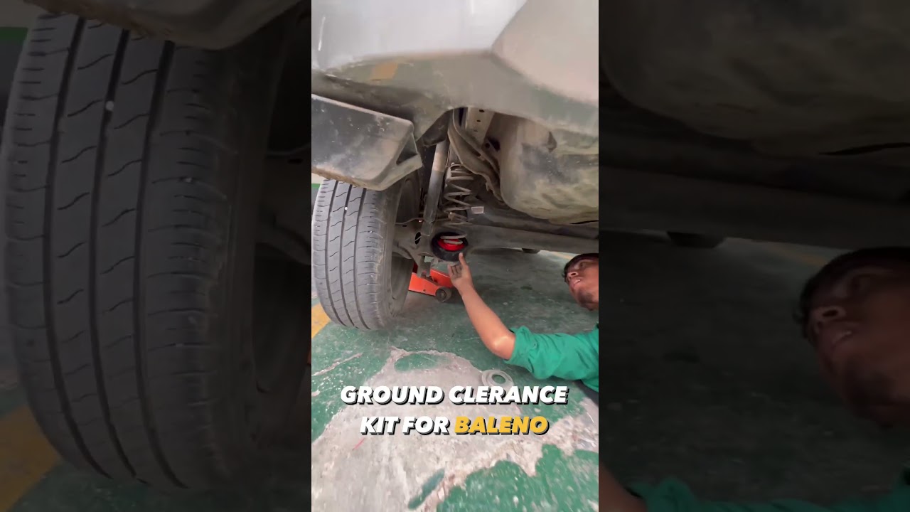 #marutisuzuki #baleno Suzuki Baleno fitted with New Tech Ground Clearance Kit - 28 to 34 MM height+