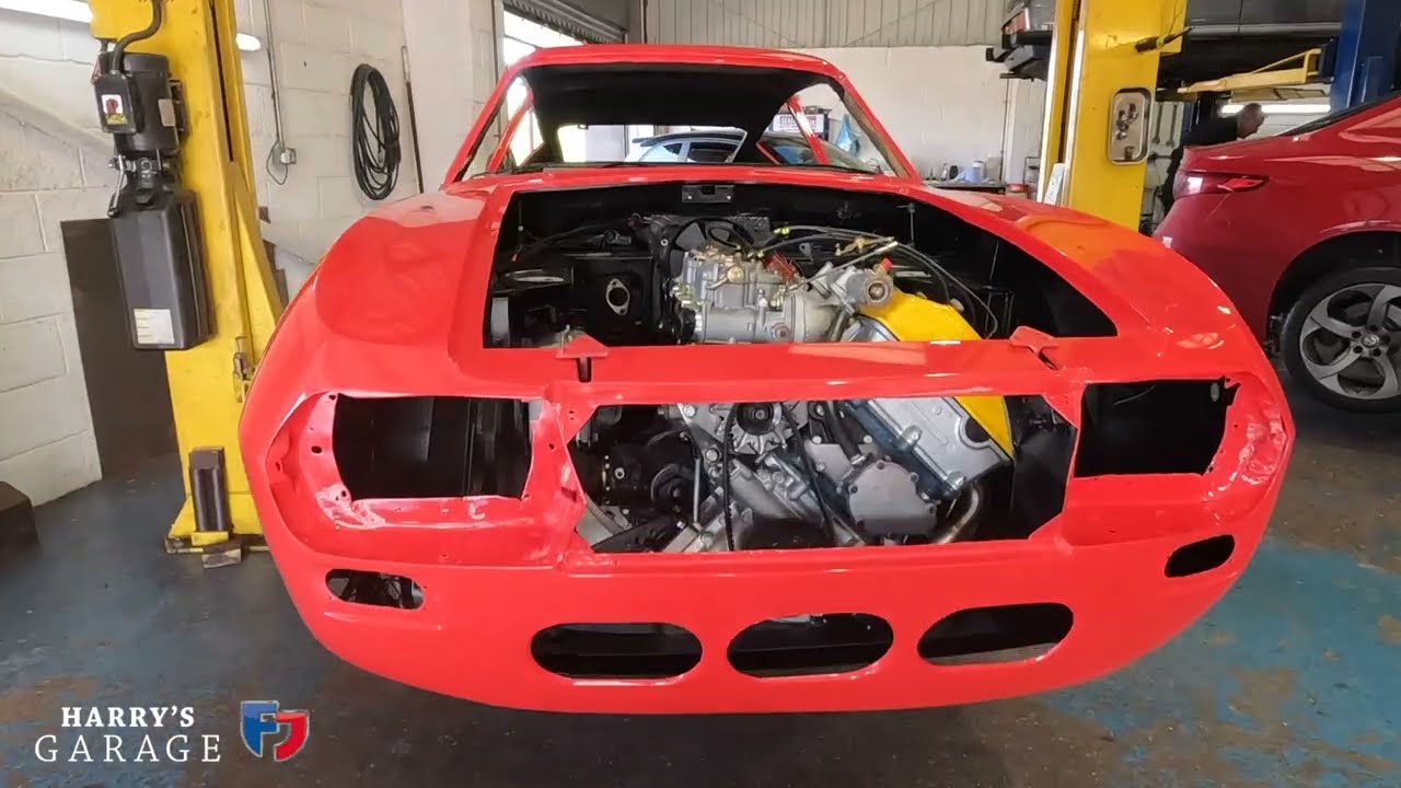 Lancia Fulvia Zagato resto Pt.12.  With bodywork finished, the engine & gearbox go back in!