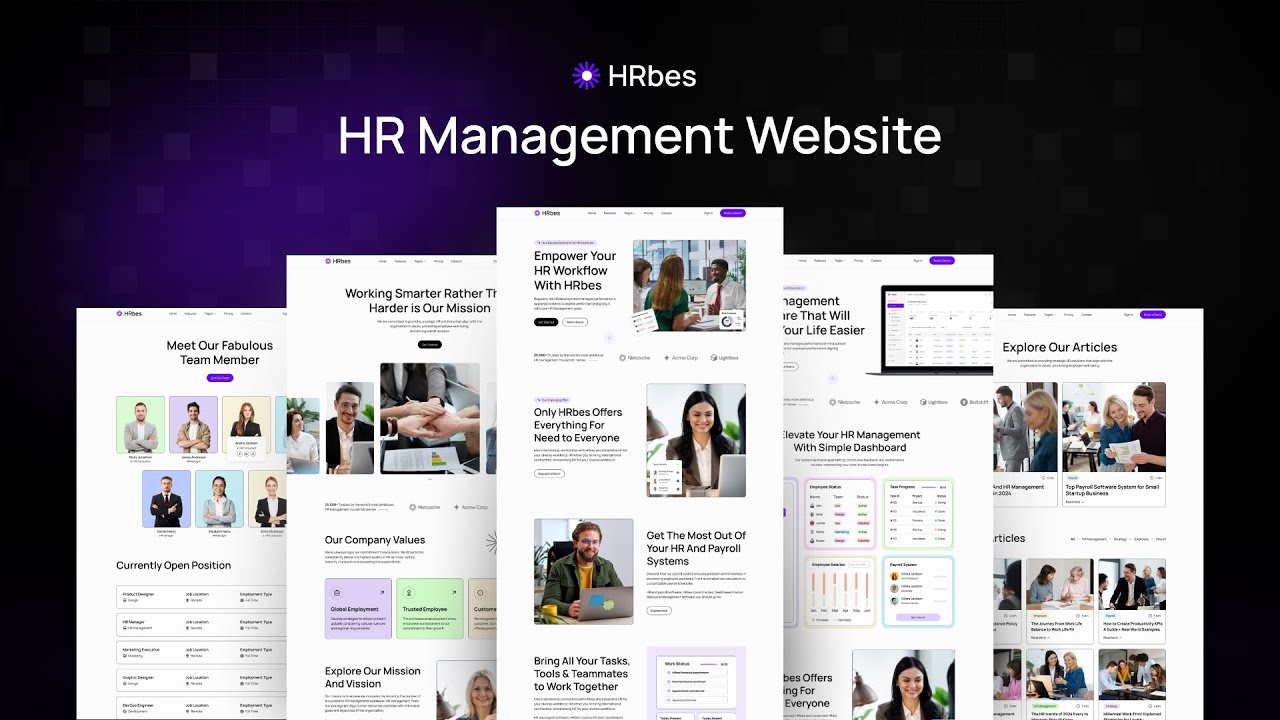 HRbes - HR Management Software Website Template / Create a Professional HR Website