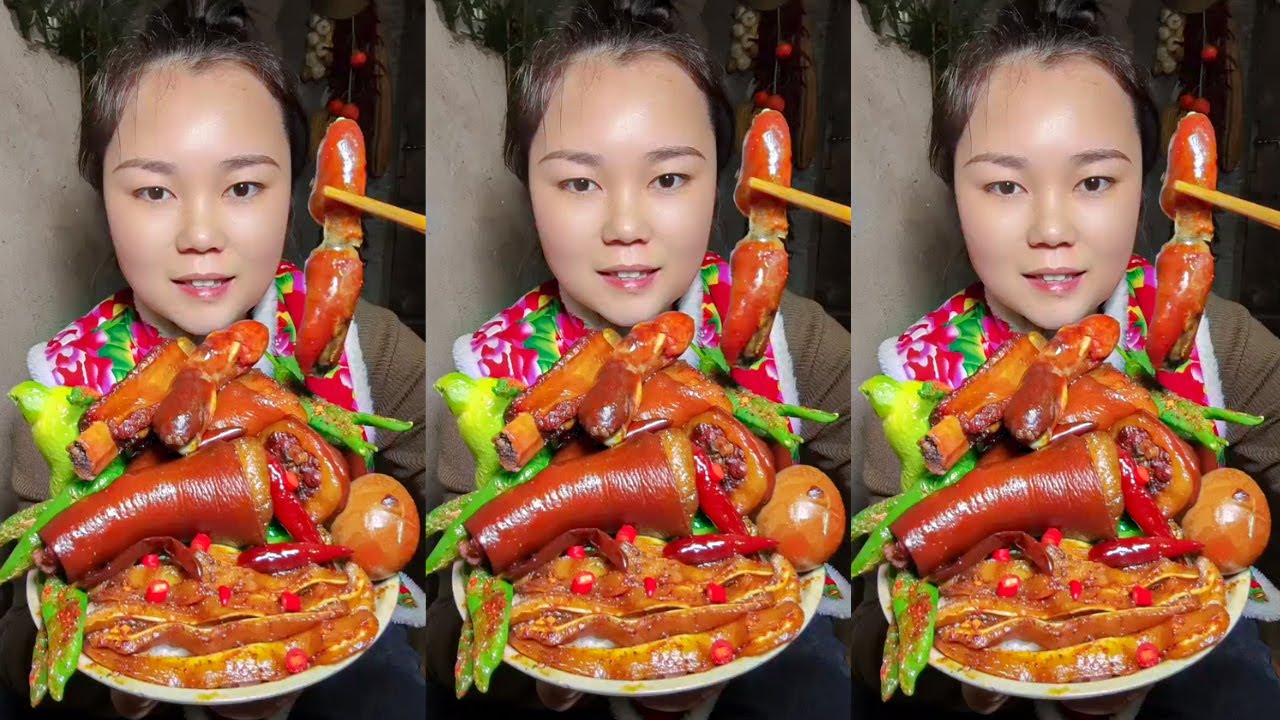 Let’s Eat Show | Satisfying Eating Braised Pork Ribs, Pig Tails & Chicken Home Cooking Delicious