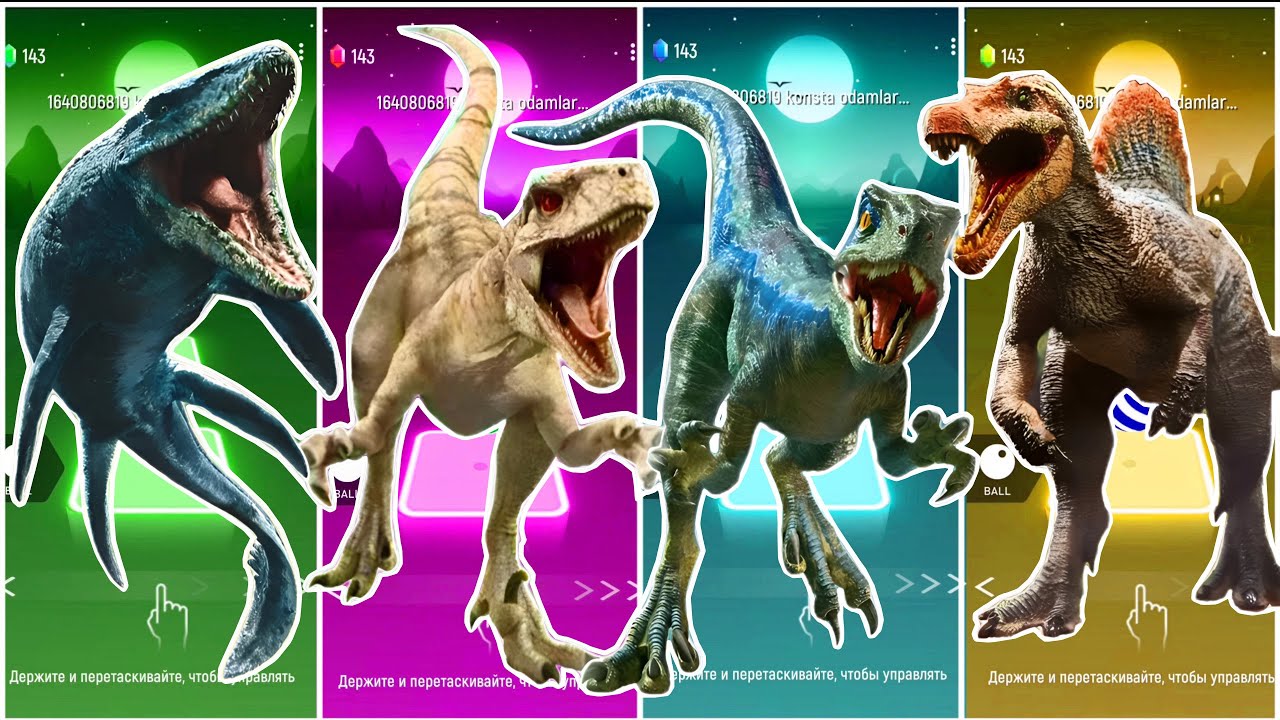 🦖JurassicWorld Dinosaur🆚The Tyranosaurus🆚The Mosasaurus🆚The Spinosaurus Coffin || TilesHop