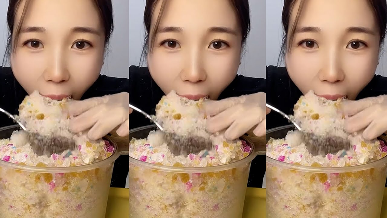 QIAN EATING ICE / MUKBANG ICE / 吃冰😈小达人😈燕子 #mukbang #asmrsounds
